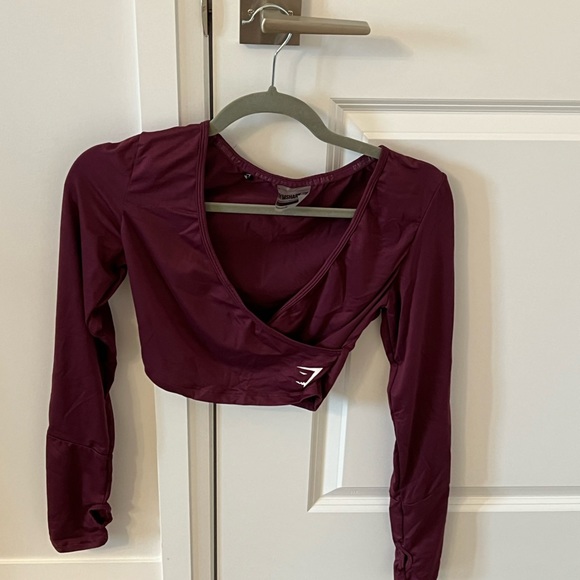 Gymshark faux wrap long sleeve crop top size S - Picture 1 of 1